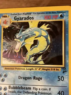 Pokemon TCG Base Set 2 Gyarados Holo Rare Card 7/130 - LP/MP vintage WOTC - Image 2