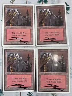 Unlimited Mountain A NM Magic MTG Card Douglas Schuler Signature Vintage Signed - Image 1