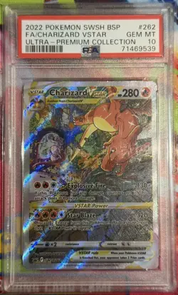2022 POKEMON SWSH BLACK STAR PROMO #262 FULL ART/CHARIZARD VSTAR PSA 10 - Image 1