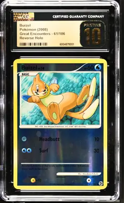 Buizel 61/106 Reverse Holo Great Encounters Pokemon Card CGC 10 Pristine - Image 1