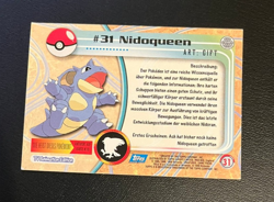 1999 Topps Pokemon Blue Logo TV Animation Edition Nidoqueen #31 - Image 2