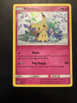 Mimikyu SM163 Holo Pokemon Card Lightly Played Condition - Image 1