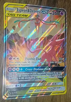 2020 Pokemon Espeon & Deoxys GX Tag Team Black Star Promo SM240 (JUMBO) - Image 1