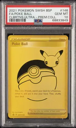 2021 POKEMON SWSH BLACK STAR PROMO #146 FULL ART/POKE BALL PSA 10 - Image 1