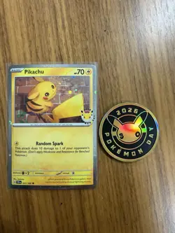Pokemon TCG Pikachu Pokemon Day 2026 Promo And Coin - Image 1