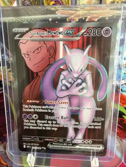 Pokemon TCG Team Rockets Mewtwo EX 213/182 Full Art Destined Rivals NM! - Image 1