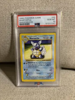 POKEMON SHADOWLESS WARTORTLE #42 PSA 10 BASE SET 1999 - Image 1