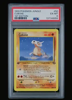 1999 Pokemon Jungle Cubone 1st Edition Basic Fighting Type #50/64 - Image 1