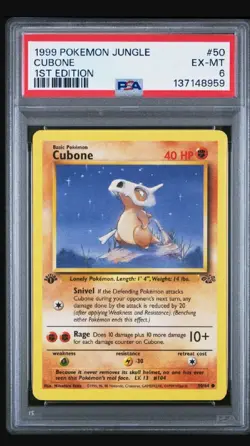 1999 Pokemon Jungle Cubone 1st Edition Basic Fighting Type #50/64 - Image 2
