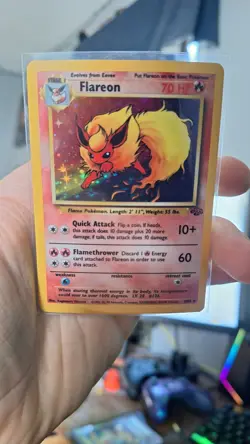 Pokemon TCG Flareon 3/64 Jungle Set Holo Rare 1999 LP/NM Condition - Image 2