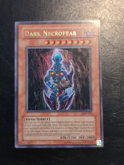 Yu-Gi-OH! ULTRA RARE HOLO CARD DARK NECROFEAR LON-065 1996 VINTAGE PRINT VLP - Image 1