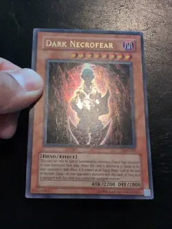 Yu-Gi-OH! ULTRA RARE HOLO CARD DARK NECROFEAR LON-065 1996 VINTAGE PRINT VLP - Image 2