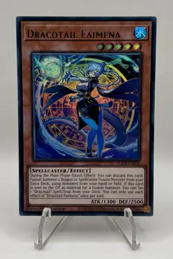 Yu-Gi-Oh TCG JUSH-EN002 Dracotail Faimena Ultra Rare 1st Edition Card - MINT - Image 1