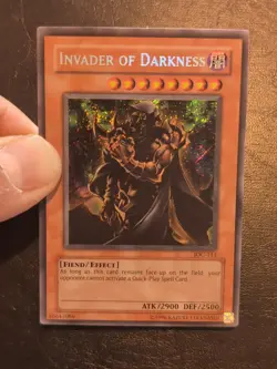 Yu-Gi-Oh! SECRET RARE CARD INVADER OF DARKNESS IOC-111 1996 VINTAGE PRINT LP - Image 3