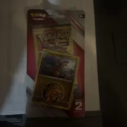 Pokemon 2019 - Sun And Moon Blister - (2) 3 Card Mini Booster Pack Coin - Image 1
