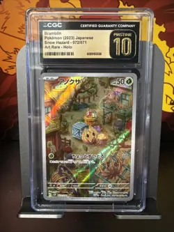 CGC Pristine 10 Bramblin 072/071 AR Art Rare Snow Hazard sv2P Pokemon Card - Image 1