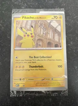 Pokemon x Natural History Museum Promo Card - Pikachu At The Museum - SEALED - Image 1