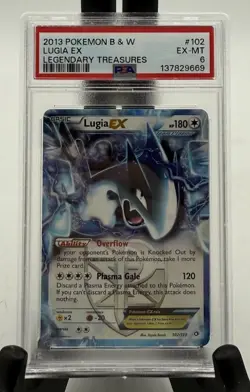 2013 Pokemon TCG Lugia EX #102/113 Legendary Treasures PSA 6 - Image 1