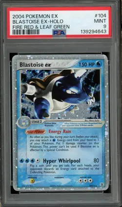 2004 Pokemon Blastoise ex Fire Red & Leaf Green Holo #104/112 PSA 9 MINT - Image 1