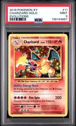 2016 Pokemon XY Evolutions Charizard Holo 11/108 PSA 9 - Image 1