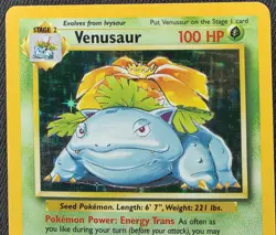 Pokemon - Venasaur Base Set Holo Rare Card 15/102 Unlimited Print WOTC LP-MP - Image 3
