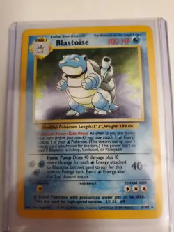 Blastoise Base Set Holo Rare Card 002/102 Pokemon TCG - Image 3