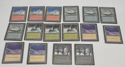 MTG Ice Age Basic Land Lot Snow-Covered Lands - 16 Lands - LP To MP Condition - Image 1