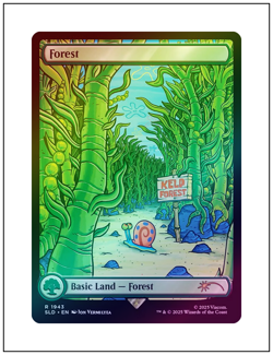 1x Forest, Full Art Foil - 1943, Spongebob Squarepants Secret Lair Drop MTG NM - Image 1