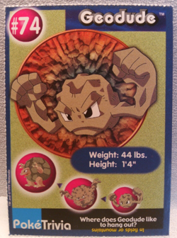 1999 Pokemon Burger King PokeTrivia Geodude, Graveler, Golem, Full Evolution Set - Image 3