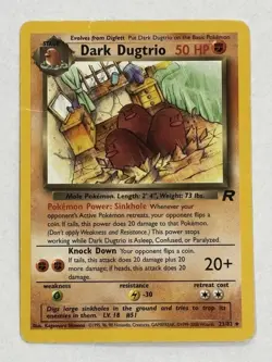 Pokemon TCG Dark Dugtrio 23/82 Team Rocket Regular Rare | Heavily Played-Damaged - Image 1