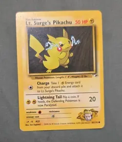 Pokemon Lt. Surge’s Pikachu 81/132 - Gym Heroes - LP Vintage Nintendo Pokemon - Image 1