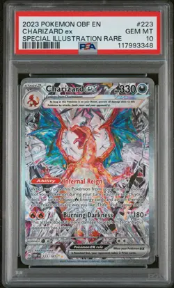 2023 POKEMON OBF EN-OBSIDIAN FLAMES #223 CHARIZARD EX PSA 10 - Image 1