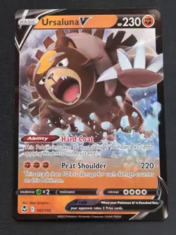 Ursaluna V 102/195 Silver Tempest Ultra Rare Holo Pokemon TCG NM - Image 1