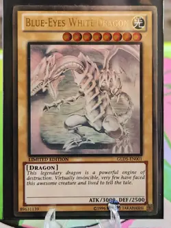 ** Blue-Eyes White Dragon ** [Ghost Rare] NM, GLD5-EN001 - Image 1