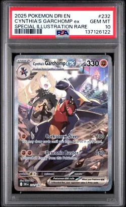 2025 POKEMON DRI EN-DESTINED RIVALS #232 CYNTHIA'S GARCHOMP EX PSA 10 - Image 1