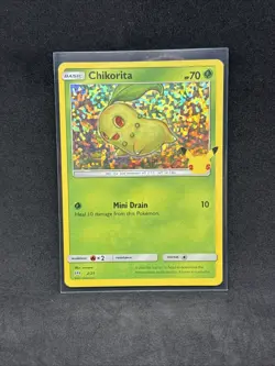 Chikorita 2021 Pokemon 25th Anniversary Holo McDonald’s Promo 2/25 LP LIGHT PLAY - Image 1