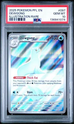 2025 POKEMON PFL EN-PHANTASMAL FLAMES ILLUSTRATION RARE #097 DEWGONG PSA 10 - Image 1