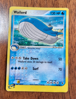 Pokemon TCG Wailord EX Ruby & Sapphire 14/109 holo rare 2003 MP - Image 1