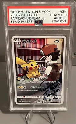VERONICA TAYLOR 2019 Pokemon Sun & Moon Japan Dream Lg #054 SIGNED PSA/DNA 10 - Image 1