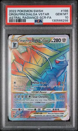 2022 Pokemon Sword and Shield Astral Radiance Origin Forme Dialga Vstar PSA 10 - Image 1