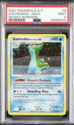 2007 POKEMON DIAMOND & PEARL SECRET WONDERS #8 GASTRODON EAST SEA-HOLO PSA 9 - Image 1