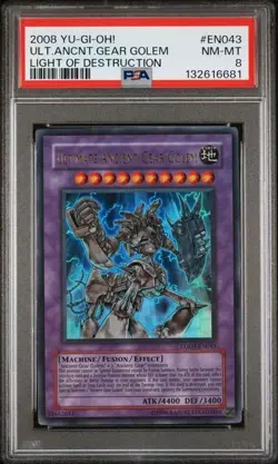 Yu-Gi-Oh! Ultimate Ancient Gear Golem LODT-EN043 Ultimate Rare Unlimited PSA 8 - Image 1