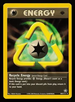 Recycle Energy 105/111 Rare 1st Edition Neo Genesis Pokemon Card - Image 1