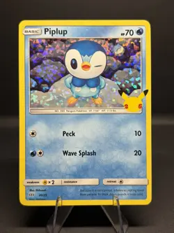 Pokemon TCG 25th Anniversary McDonalds Promo Card Piplup 20/25 Holo 2021 NM - Image 1