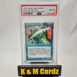 MTG - Alternate 4th Edition - Wall of Water - Graded - PSA 8.0 - Vintage - Image 1