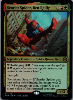 Scarlet Spider, Ben Reilly [Foil] 142 MTG Marvel's Spider-Man Rare Foil NM - Image 1
