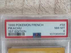 Pokemon Carte Pikachu 58/102 Francais Edition 1 Set De Base PSA 8 NM 🔥🔥🔥 - Image 3