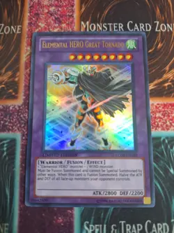Yu-Gi-Oh! Elemental HERO Great Tornado LC02-EN010 Limited Ultra Rare NM f6/ - Image 1