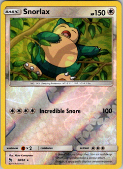 Snorlax Reverse Holo Foil - Hidden Fates 2019 50/68 - Near Mint Pokemon TCG Card - Image 1