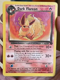 POKEMON DARK FLAREON 35/82 UNCOMMON TEAM ROCKET MP CARD - Image 1